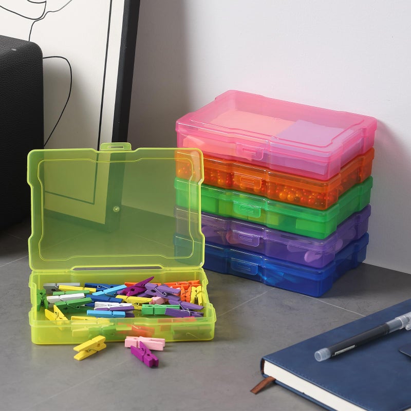 novelinks Transparent 4" x 6" Photo Storage Boxes - Photo Organizer Cases Photo Keeper Picture Storage Containers Box for Photos - 24 PACK (Multi-colored) - Image 5